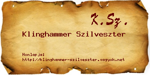 Klinghammer Szilveszter névjegykártya
